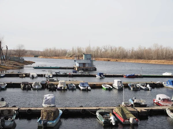 Rusia Marcas Región Saratov Nov 2021 Antiguo Muelle Madera Con — Foto de Stock