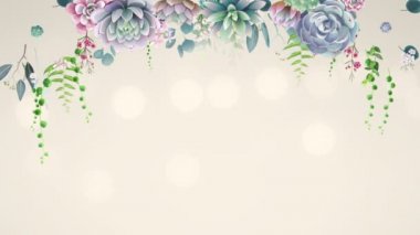 2 boyutlu el çizimi animasyon. Sevgililer Günü, Anneler Günü animasyon şablonu. Aile anıları ve sözcükler için arka plan.