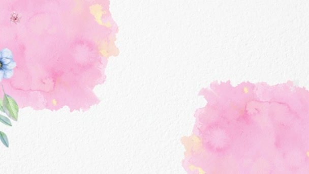 Watercolor Flowered Frame Scrping Design White Background Loop Animation — Stock Video