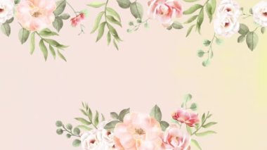 2 boyutlu el çizimi animasyon. Sevgililer Günü, Anneler Günü animasyon şablonu. Aile anıları ve sözcükler için arka plan.