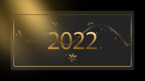 Feliz Año Nuevo 2022 Metraje Gráfico Movimiento Animación Fondo Movimiento — Vídeo de stock