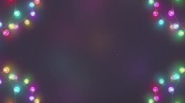 Noel ışıkları, çelenk, metin arkaplan animasyonu