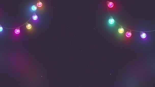 Christmas Lights Garland Text Background Animation — Stock Video