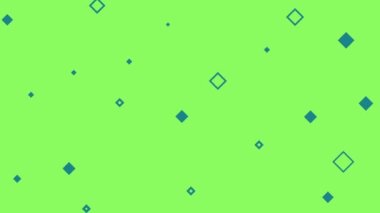 Yeşil zemin üzerinde geometrik fayanslar olan soyut animasyon deseni. Düz bir dizaynda hareketli grafik arkaplan.