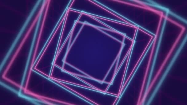 回転する正方形 青と紫の色と美しい背景 — ストック動画