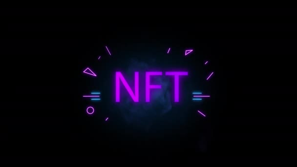 Inscrição Nft Colorida Moderna Conceito Arte Criptográfica — Vídeo de Stock