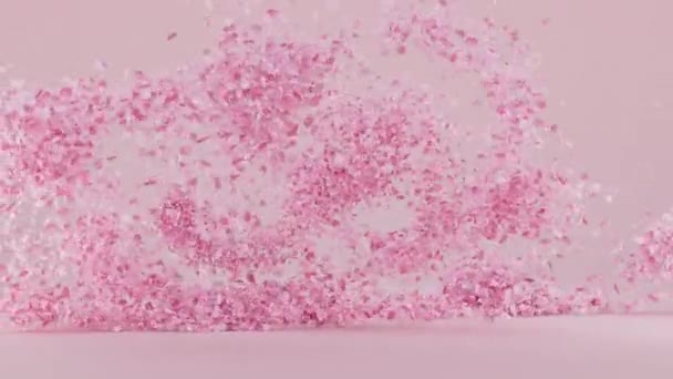 Animación explosión pétalo rosa para escenas felices — Vídeos de Stock