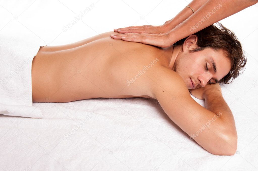 Young man receiving a massage