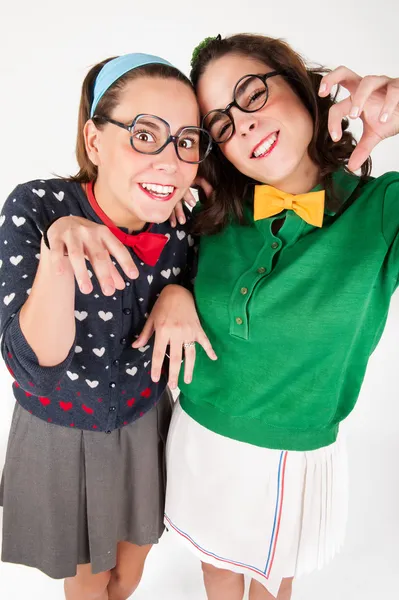 Giovani ragazze nerd — Foto Stock