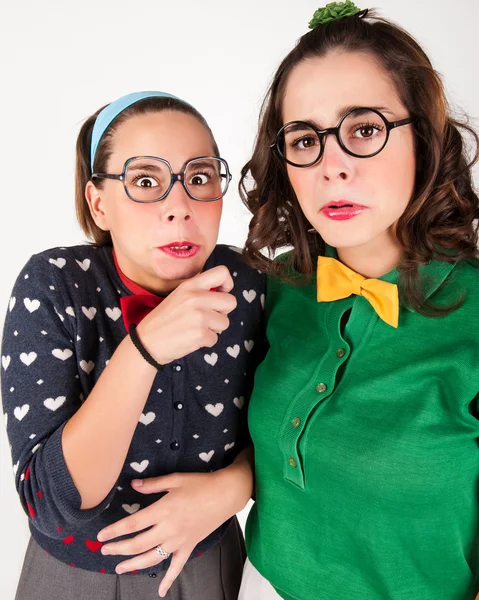 Jovens nerd meninas — Fotografia de Stock