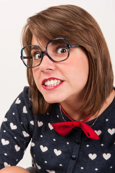 Young nerdy girl. — Stock Photo, Image