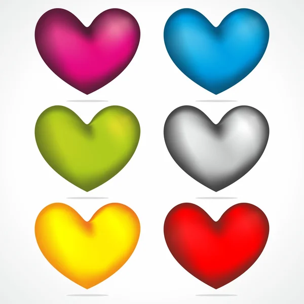 Coloured Hearts mix — Stock Vector