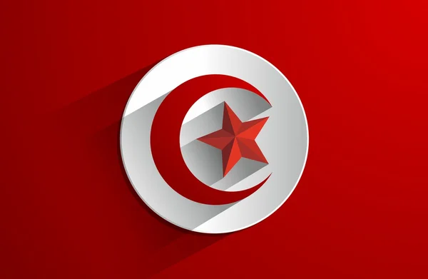 Bendera Tunisia - Stok Vektor