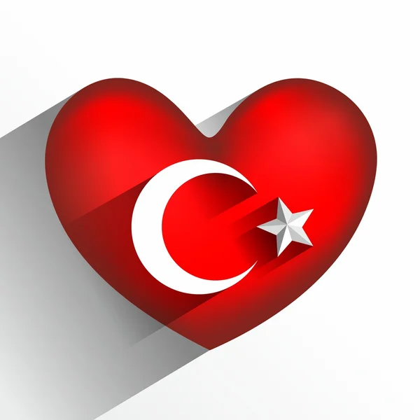 Creatieve abstracte Turkse hart vlag — Stockvector