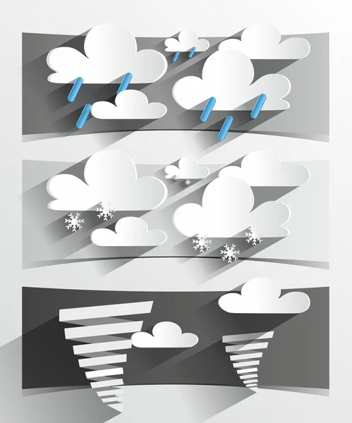 Kreativa 3d tecknad väder banners — Stock vektor