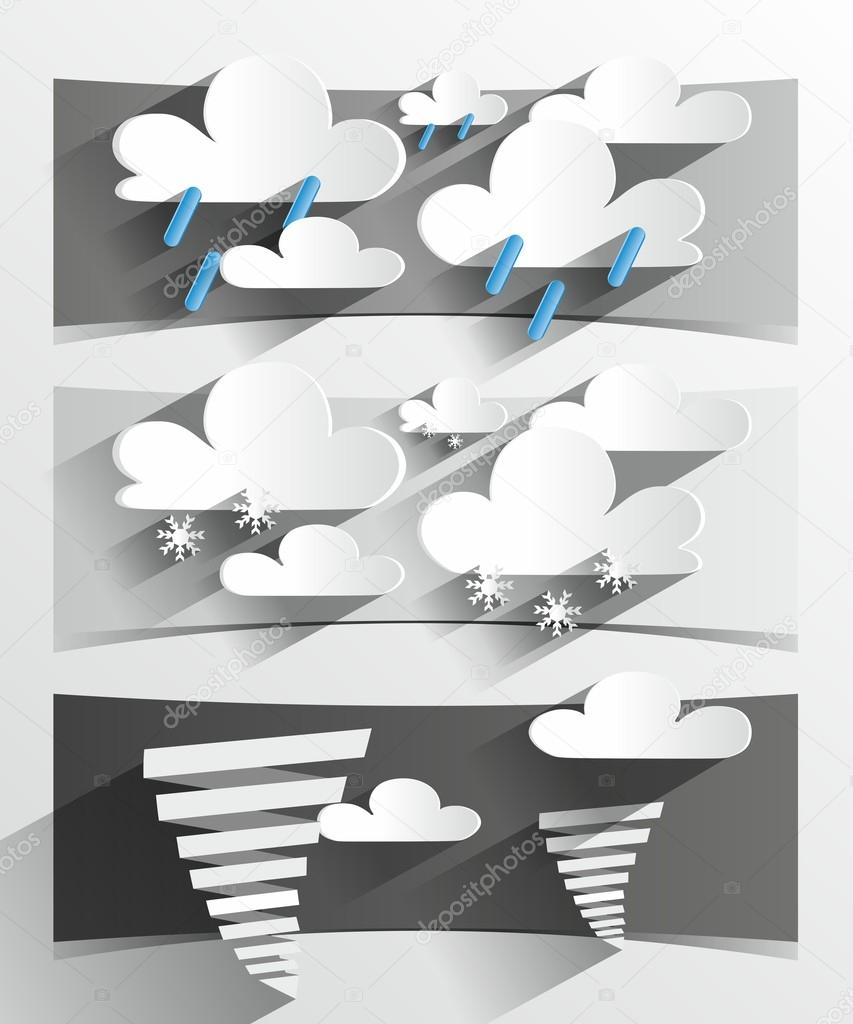 Creative 3D Cartoon Weather Banners