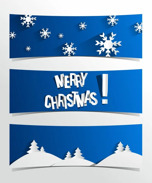 Creatieve abstracte merry christmas banners — Stockvector