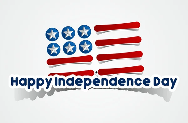 Happy USA Independence Day Card con bandiera astratta — Vettoriale Stock