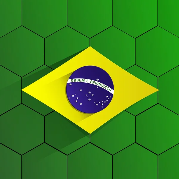 Resumen Bandera del equipo de fútbol de Brasil — Vector de stock