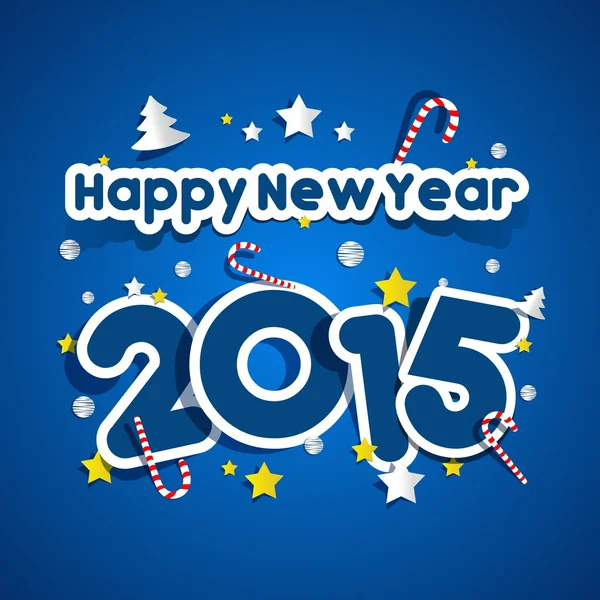 Feliz Año Nuevo 2015 tarjeta de felicitación — Vector de stock