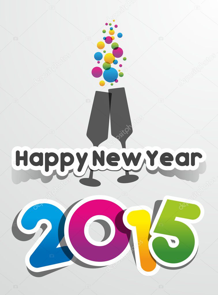 Happy New Year 2015 Greeting Card