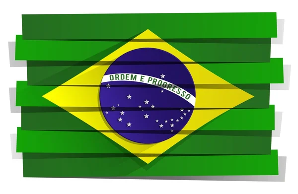 Kreative abstrakte brasilianische Flagge — Stockvektor