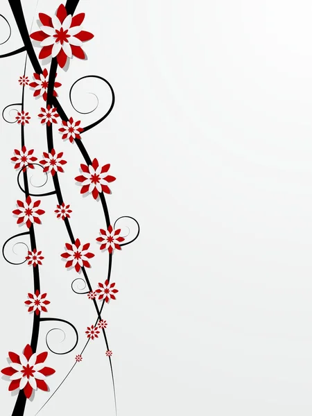 ดอกไม้สีแดงตกแต่ง — ภาพเวกเตอร์สต็อก