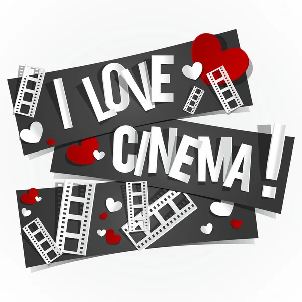I Love Cinema — Stock Vector
