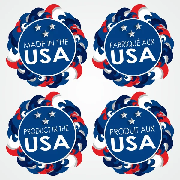 Badges fabriqués aux États-Unis — Image vectorielle