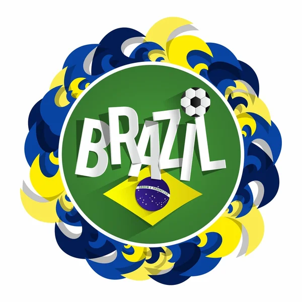 Brazilian Soccer Team Badge — Stock Vector