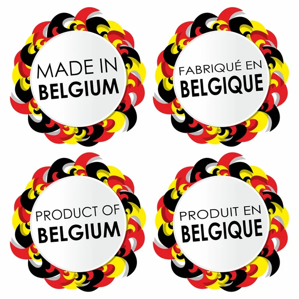 Gemaakt in België badges — Stockvector