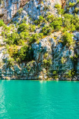Sentier du garde canal, Quinson, Verdon lower gorge, lake Sainte Croix, Provence, Provence Alpes Cte d'Azur, France 