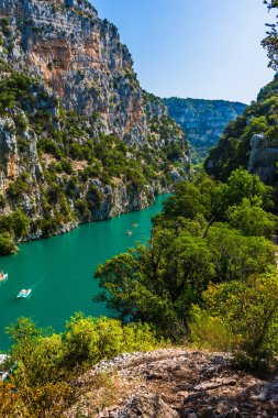 Sentier du garde canal, Quinson, Verdon lower gorge, lake Sainte Croix, Provence, Provence Alpes Cte d'Azur, France 
