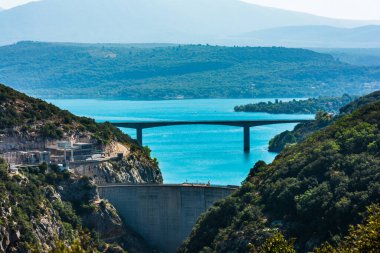 Cliffy rocks Verdon gorges near Galetas bridge, lake Sainte Croix, Provence, Provence Alpes Cte d'Azur, France 
