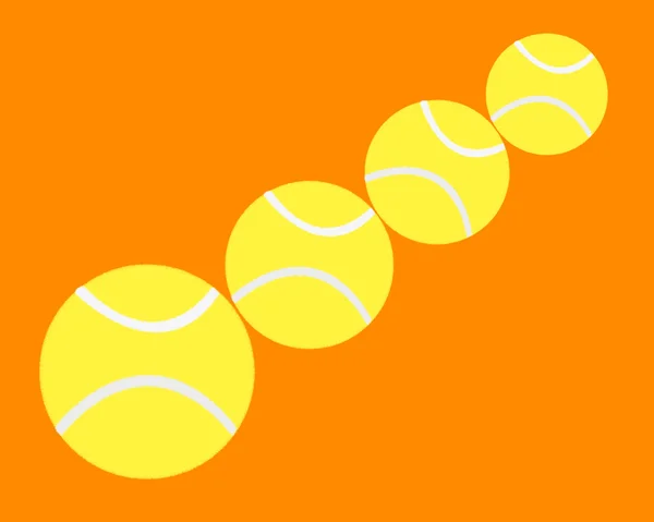 Quattro palline da tennis — Vettoriale Stock