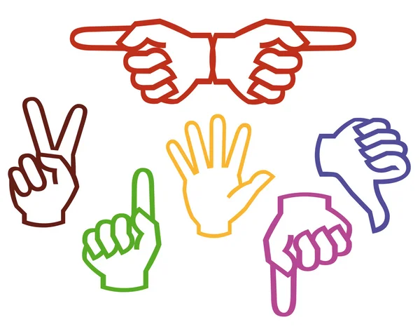 Multicolored hands — Stock Vector
