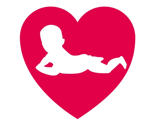 Enfant au milieu d'un cœur — Image vectorielle