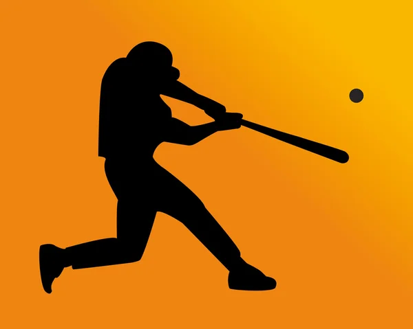 Jugador de béisbol golpea la pelota — Archivo Imágenes Vectoriales