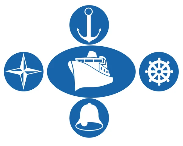 Emblema marino — Vector de stock