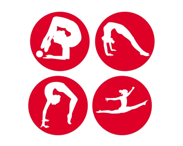 Cuatro gimnasta — Archivo Imágenes Vectoriales
