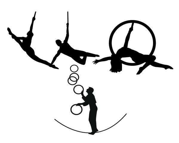 Circus trapeze artists — Stockvector