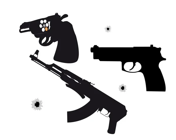 Two pistols and machine — Stock Vector