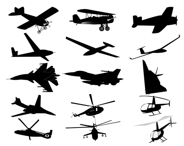 Aviones helicópteros — Archivo Imágenes Vectoriales