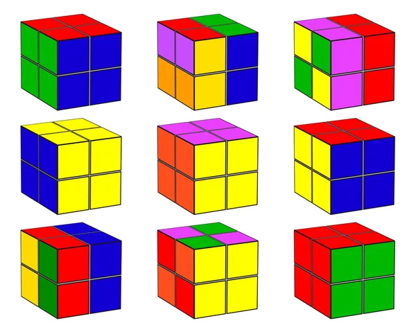 Cubos com cor diferente — Vetor de Stock