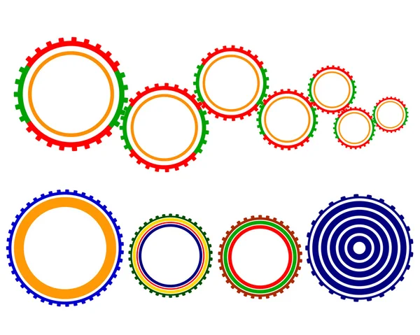 Engrenagens multicoloridas — Vetor de Stock