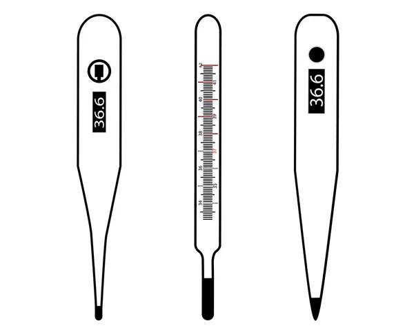 Elektronische Thermometer und Quecksilber — Stockvektor