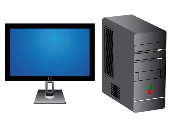 Monitor en computer toren — Stockvector