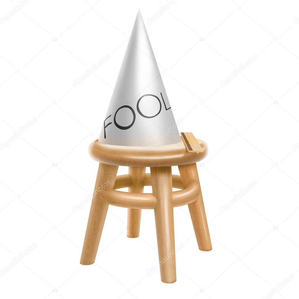 Stool and dunce cap