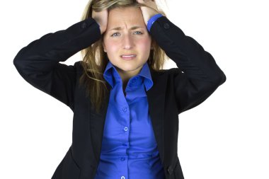 Stressed out business woman clipart