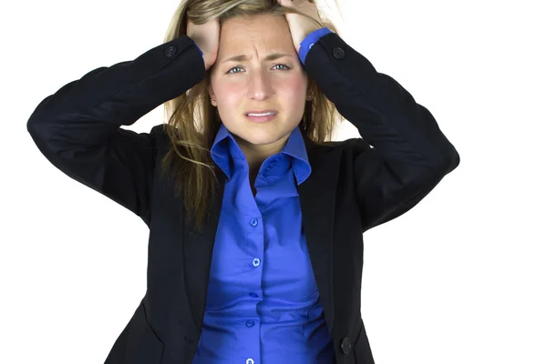 Stressed out business woman — Stock Photo, Image